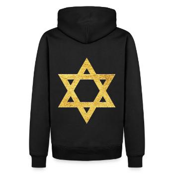 Étoile de la foi de David symbole de protection - Sweat à capuche Premium bio Homme - noir - Dos - Nico (187cm)