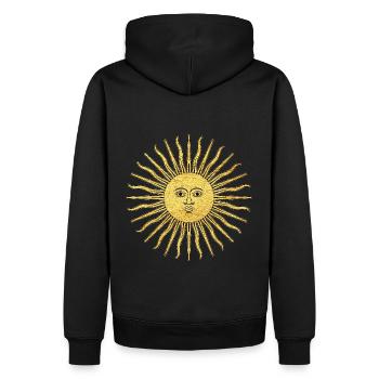 Symbole spirituel de l’illumination du soleil - Sweat à capuche Premium bio Homme - noir - Dos - Nico (187cm)