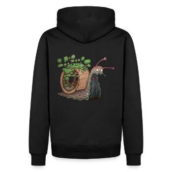 L'Escargot Cosmic - Sweat à capuche Premium bio Homme - noir - Dos - Nico (187cm)
