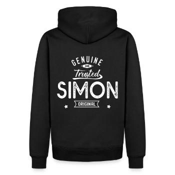 Simon benutzerdefinierten Vorname simon - Männer Premium Bio Hoodie - Schwarz - Hinten - Nico (187cm)