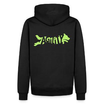 Agility Border Collie SVG Farbe wählbar - Männer Premium Bio Hoodie - Schwarz - Hinten - Nico (187cm)
