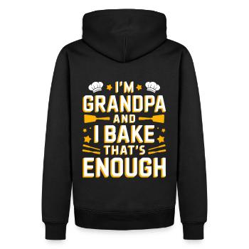 Ich bin Opa und backe lustiger Opa Bäcker Spruch. - Männer Premium Bio Hoodie - Schwarz - Hinten - Nico (187cm)