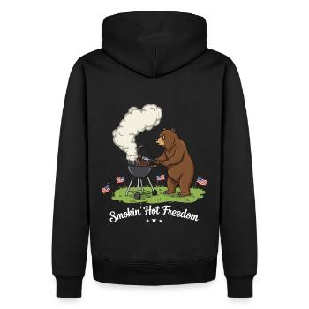 Strong barbecue pleasure - Men’s Premium Organic Hoodie - black - Back - Nico (187cm)