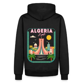 Algérie DZ Algeria - Sweat à capuche Premium bio Homme - noir - Dos - Nico (187cm)
