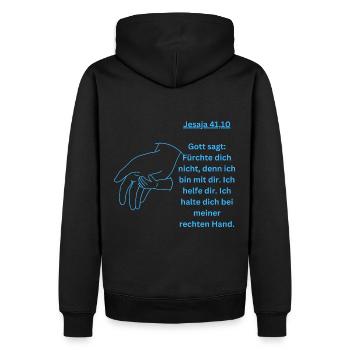 Jesaja 41 10 - Männer Premium Bio Hoodie - Schwarz - Hinten - Nico (187cm)