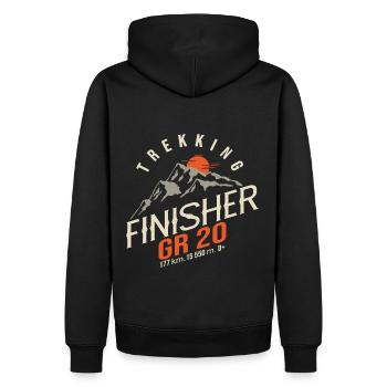 GR 20 Korsische Wanderung GR 20 Trek - Männer Premium Bio Hoodie - Schwarz - Hinten - Nico (187cm)