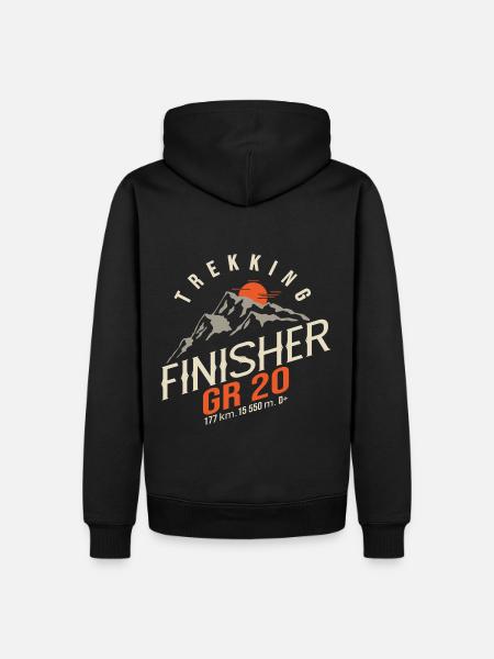 GR 20 randonnée corse gr 20 trek - Sweat à capuche Premium bio Homme - noir