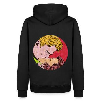 Un bon baiser bien rond - Sweat à capuche Premium bio Homme - noir - Dos - Nico (187cm)