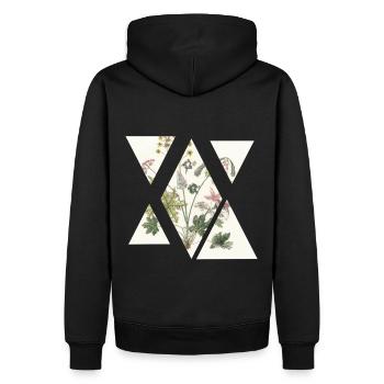 Abstrakte vintage Blumen - Männer Premium Bio Hoodie - Schwarz - Hinten - Nico (187cm)