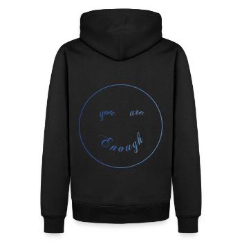 enough - Männer Premium Bio Hoodie - Schwarz - Hinten - Nico (187cm)