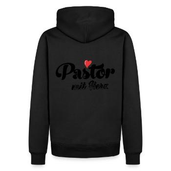 Pastor mit Herz Pastorin evangelische Gemeinde - Männer Premium Bio Hoodie - Schwarz - Hinten - Nico (187cm)