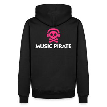 Pirate de musique - Sweat à capuche Premium bio Homme - noir - Dos - Nico (187cm)