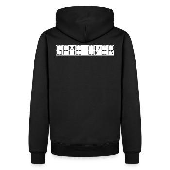 game over - Männer Premium Bio Hoodie - Schwarz - Hinten - Nico (187cm)