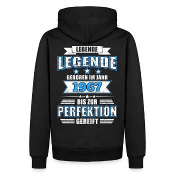 1967 - Männer Premium Bio Hoodie - Schwarz - Hinten - Nico (187cm)