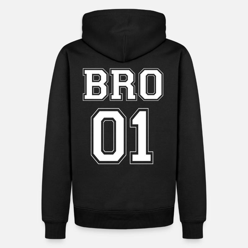 BRO 01 - édition blanche - Sweat à capuche Premium bio Homme - noir