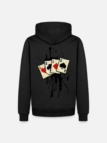 poker cards design - Men’s Premium Organic Hoodie - black