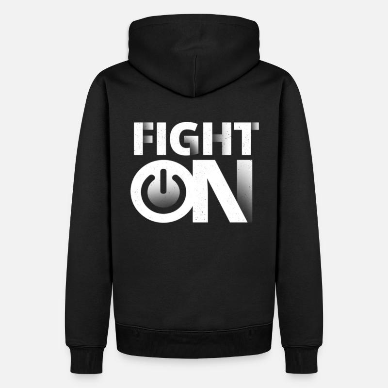Kämpfe weiter - Männer Premium Bio Hoodie - Schwarz