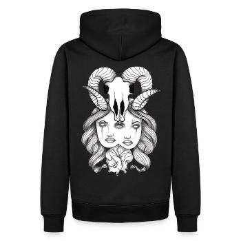 Satans Twins From Hell - Männer Premium Bio Hoodie - Schwarz - Hinten - Nico (187cm)