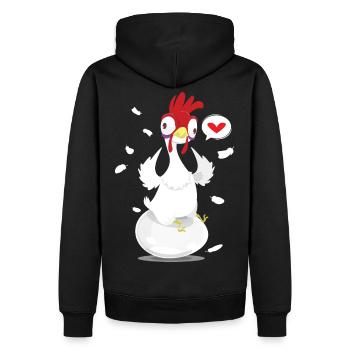 Poulet fou drôle de volaille - Sweat à capuche Premium bio Homme - noir - Dos - Nico (187cm)