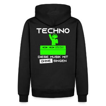 Techno - This music with no singing DJ headphones - Men’s Premium Organic Hoodie - black - Back - Nico (187cm)
