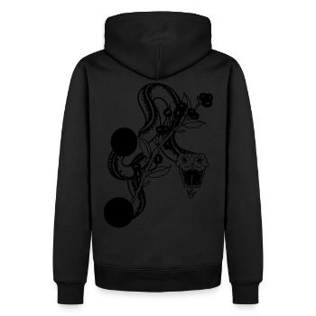 SNAKE - Men’s Premium Organic Hoodie - black - Back - Nico (187cm)