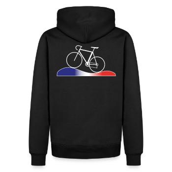 Vélo de route France - Sweat à capuche Premium bio Homme - noir - Dos - Nico (187cm)