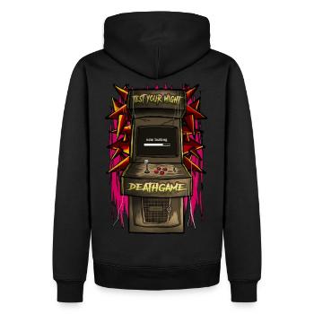 Arcade DeathGame - Sweat à capuche Premium bio Homme - noir - Dos - Nico (187cm)