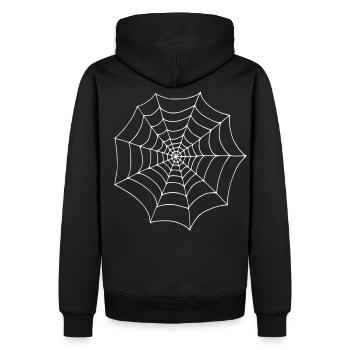 Toile d’araignée - Sweat à capuche Premium bio Homme - noir - Dos - Nico (187cm)