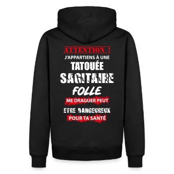 t shirt j appartiens a une femme - Sweat à capuche Premium bio Homme - noir - Dos - Nico (187cm)