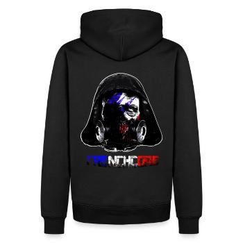 french fried - Männer Premium Bio Hoodie - Schwarz - Hinten - Nico (187cm)