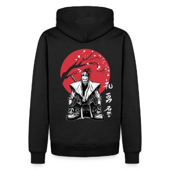 Samurai Bushido Ronin Ninja Respect Honor Courage - Men’s Premium Organic Hoodie - black - Back - Nico (187cm)