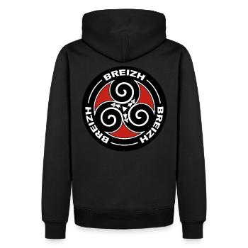 Breizh Triskell - Men’s Premium Organic Hoodie - black - Back - Nico (187cm)