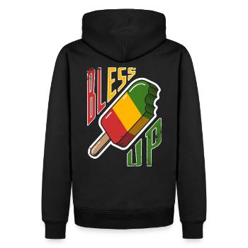 Bless Up, glace à la musique reggae jamaïcaine - Sweat à capuche Premium bio Homme - noir - Dos - Nico (187cm)