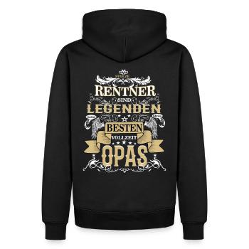 Bester Vollzeit Opa und Rentner Legende - Männer Premium Bio Hoodie - Schwarz - Hinten - Nico (187cm)