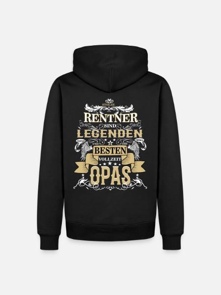Bester Vollzeit Opa und Rentner Legende - Männer Premium Bio Hoodie - Schwarz
