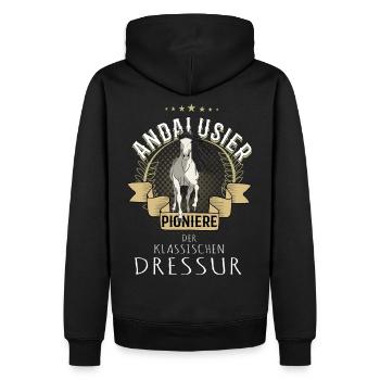 Andalous pionniers du dressage classique - Sweat à capuche Premium bio Homme - noir - Dos - Nico (187cm)