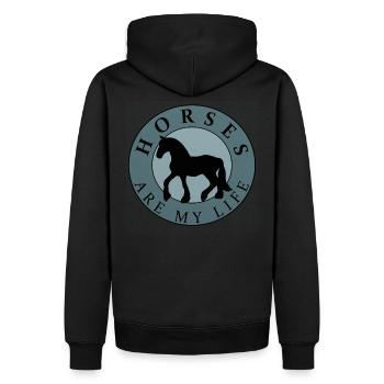 Chevaux, filles femmes, western à cheval, cadeau - Sweat à capuche Premium bio Homme - noir - Dos - Nico (187cm)