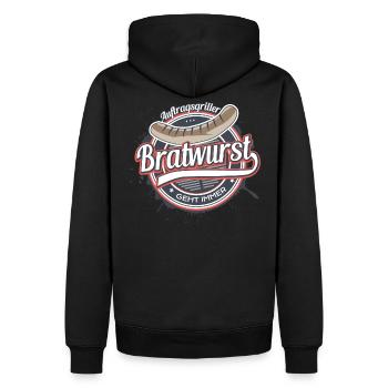 Bratwurst geht immer Auftragsgriller Geschenk BBQ - Männer Premium Bio Hoodie - Schwarz - Hinten - Nico (187cm)