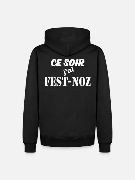 bretagne fest noz - Sweat à capuche Premium bio Homme - noir