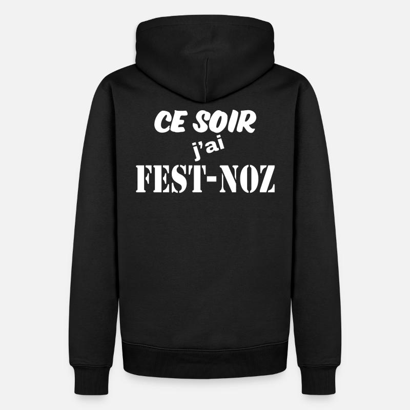 bretagne fest noz - Sweat à capuche Premium bio Homme - noir