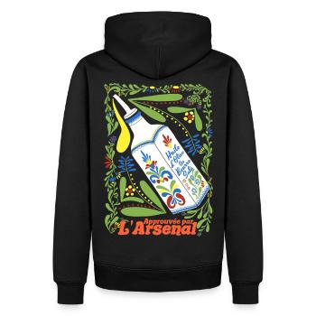 Huile d'olive au Beurre Salé Toulon - Sweat à capuche Premium bio Homme - noir - Dos - Nico (187cm)