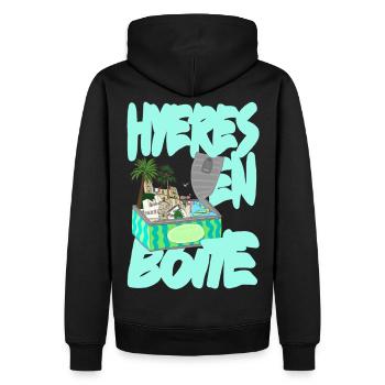 Hyères in einem Club - Männer Premium Bio Hoodie - Schwarz - Hinten - Nico (187cm)