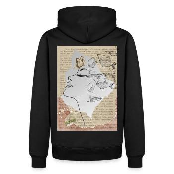 Rêve littéraire : Face avec des papillons - Sweat à capuche Premium bio Homme - noir - Dos - Nico (187cm)