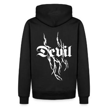 Demonic Vines Gothic Font, Devil Streetwear - Sweat à capuche Premium bio Homme - noir - Dos - Nico (187cm)