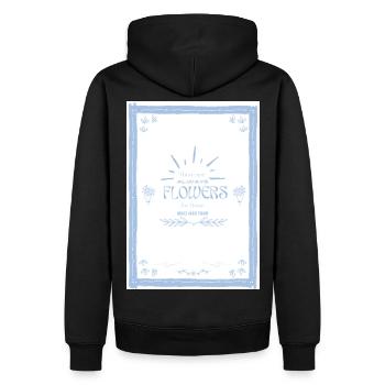 Blumen Zitat - Männer Premium Bio Hoodie - Schwarz - Hinten - Nico (187cm)