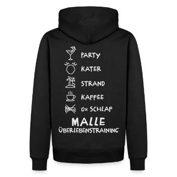 Malle Party Sommer Strand Survival Trip - Männer Premium Bio Hoodie - Schwarz - Hinten - Nico (187cm)