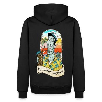 frank aloha - Sweat à capuche Premium bio Homme - noir - Dos - Nico (187cm)