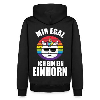 Einhörner - Einhorn Spruch - Männer Premium Bio Hoodie - Schwarz - Hinten - Nico (187cm)