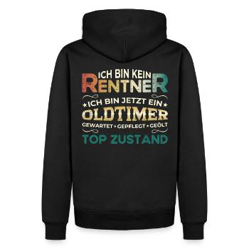 Rentner Rentnerin Rente 2024 Geschenk Ruhestand - Männer Premium Bio Hoodie - Schwarz - Hinten - Nico (187cm)