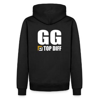 GG Top Diff Gamer Gaming - Sweat à capuche Premium bio Homme - noir - Dos - Nico (187cm)